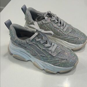 Steve Madden Silver Sneakers with Chunky Design